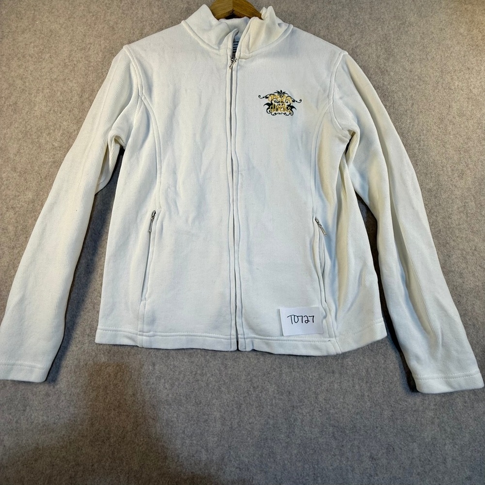 Camp David Oregon Ducks Jacket Womens‎ Small White Ribbed Cotton Full